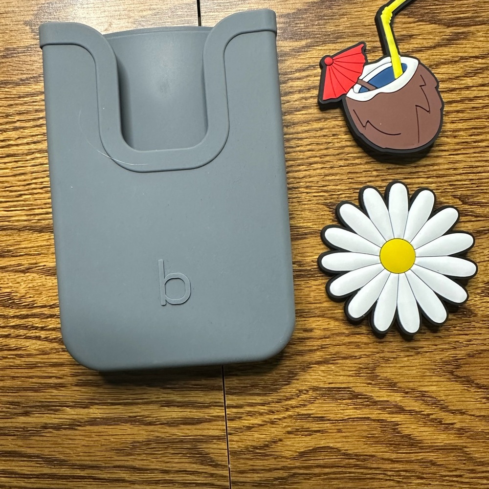 BOGG BAG Charcoal Silicone Holder with Floral and Tropical Patches